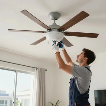 Apartment ceiling fan installation in Paradise Las Vegas by electrician