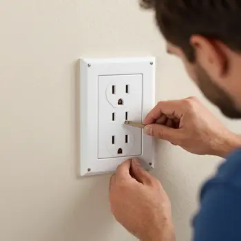 Three prong grounded outlet installation by Las Vegas electrician