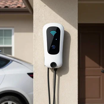 Smart EV charger with WiFi installation in Las Vegas by electrician